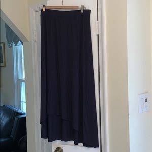 Navy Lilla P high low jersey skirt. XL.